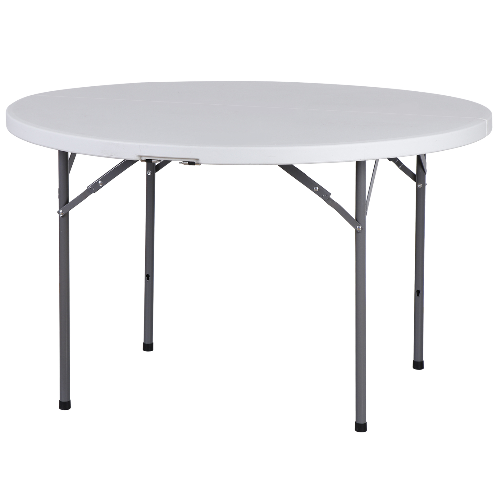 4 Ft Round Folding Camping Table White for Indoor Outdoor Party Banquet