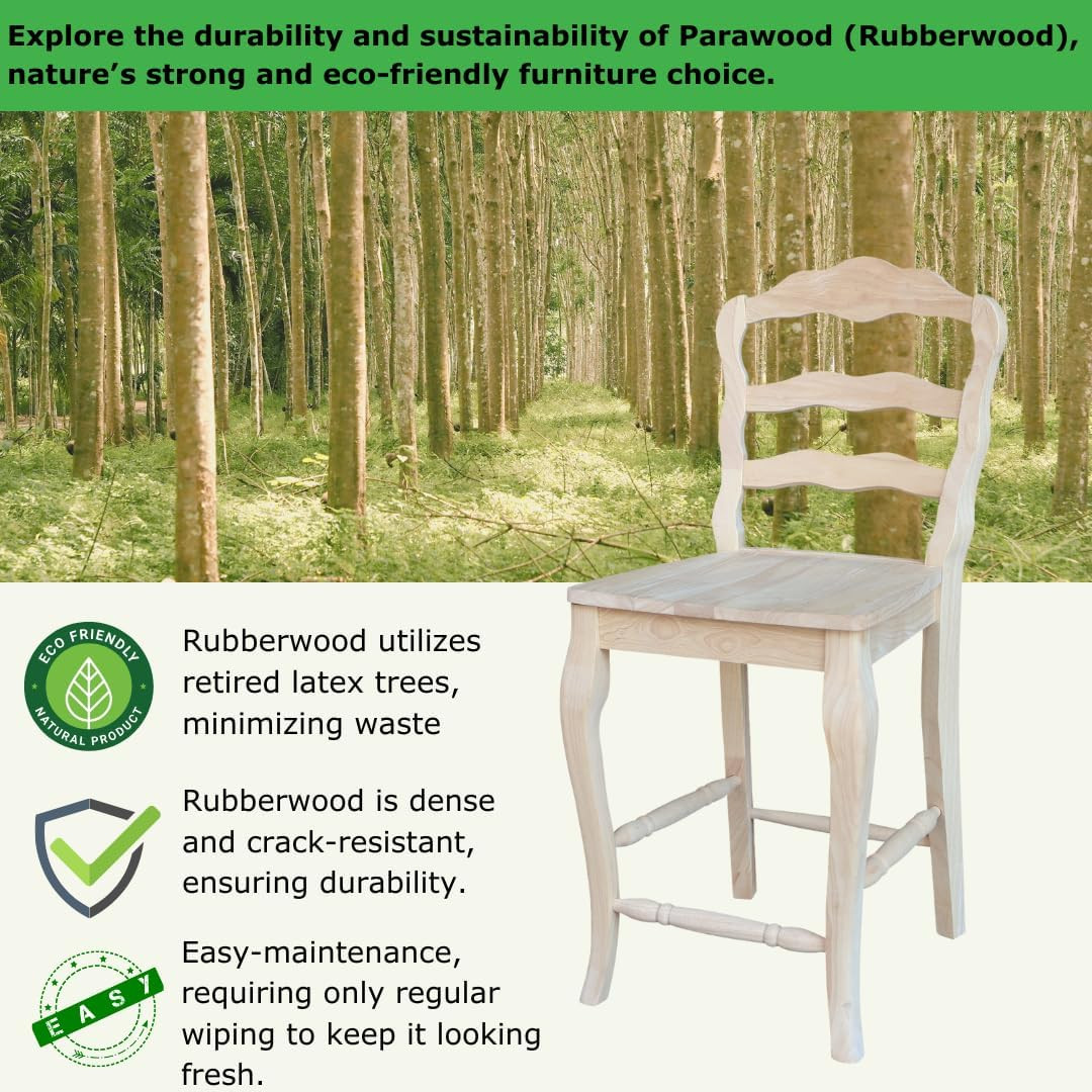 , Versailles Counter Height Stool, 24″ Seat Height with 19.09″W X 15.35″D, Solid