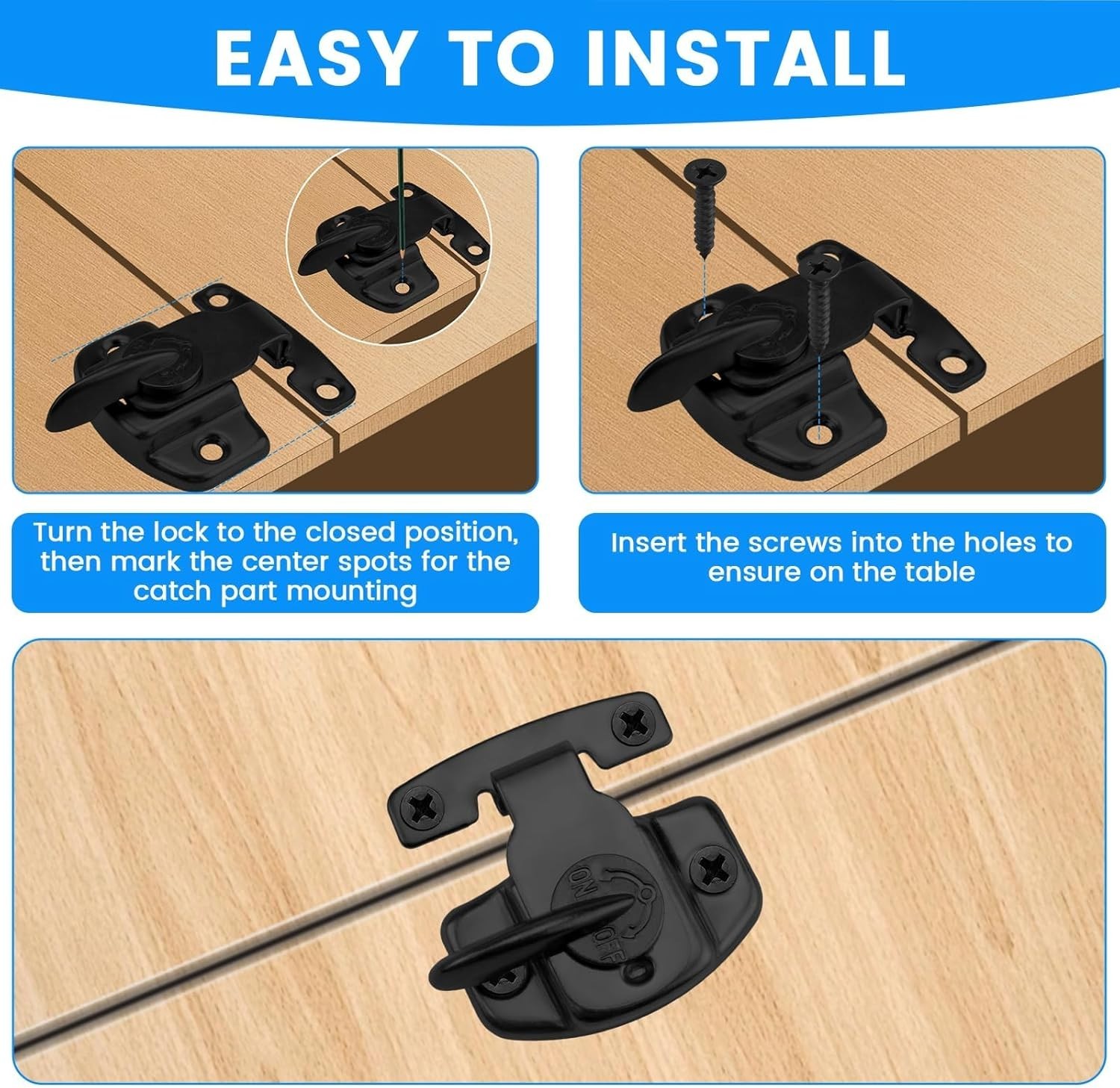 Versatile Metal Table Connectors – 2 Pack Rust-Resistant Locks for Stability