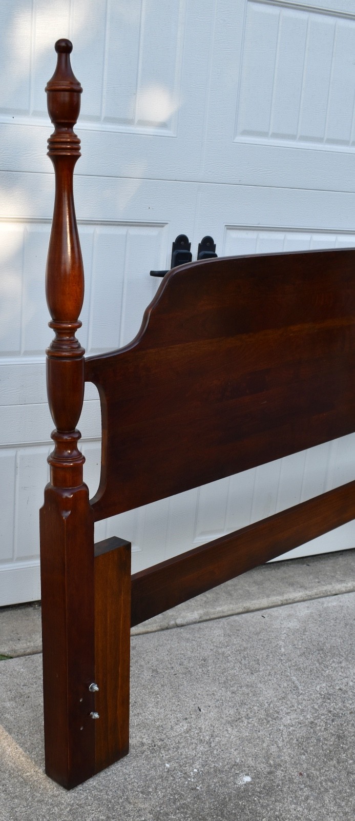 Cherry Queen Headboard Chippendale Poster Bed Wooden Vintage