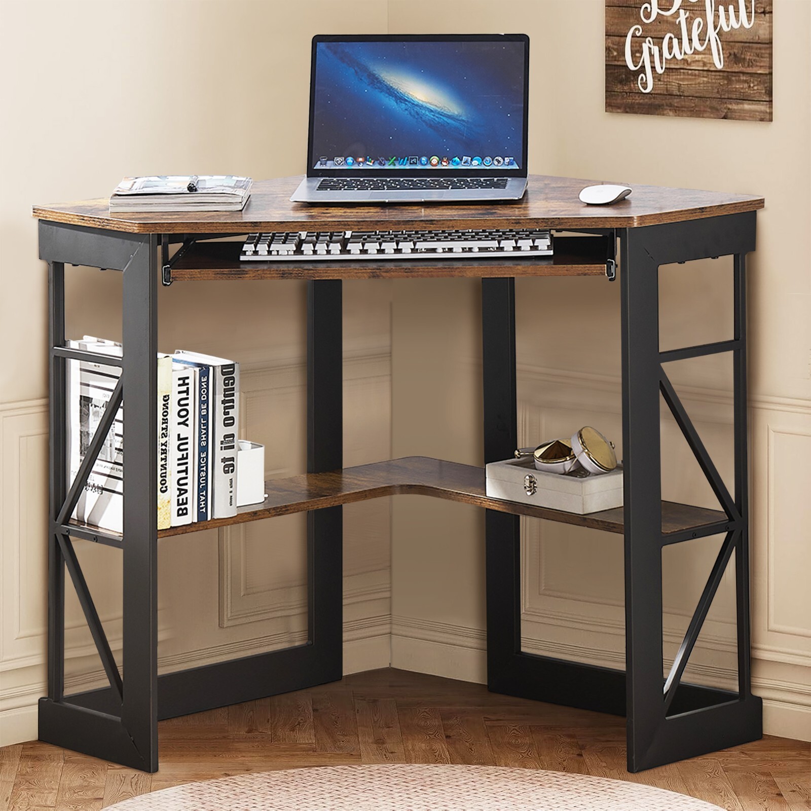 Corner Desk Laptop Gaming Table Computer Home Office Table Workstation w/Drawer