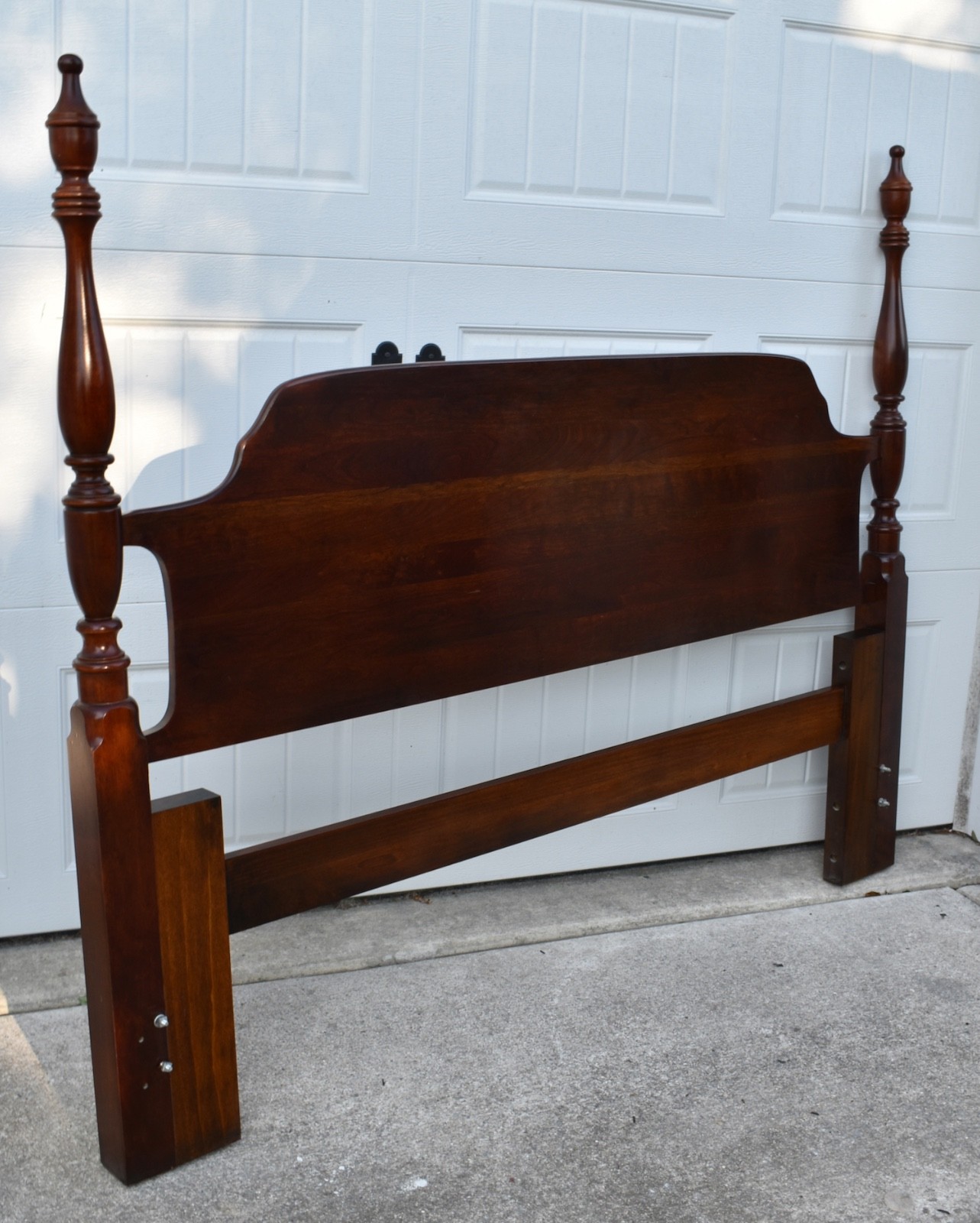 Cherry Queen Headboard Chippendale Poster Bed Wooden Vintage