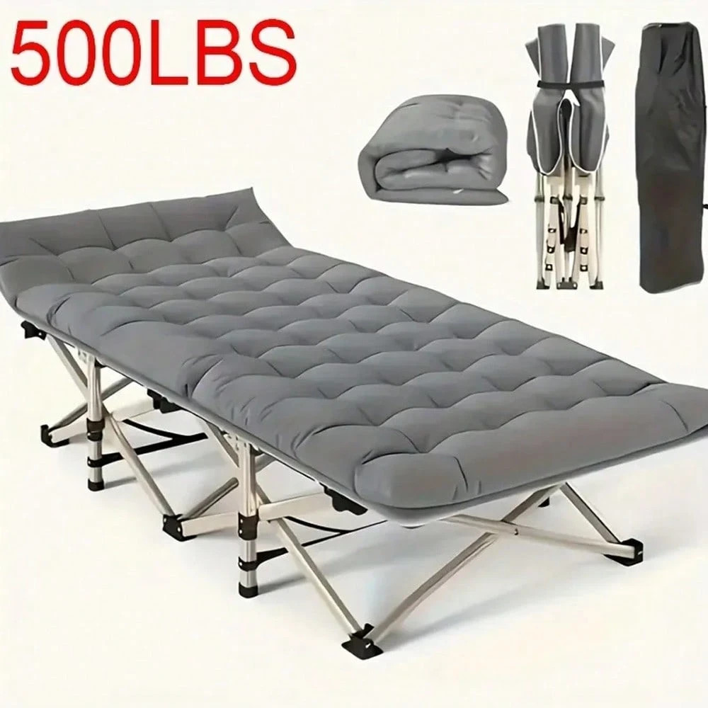 75″ Queen Heavy-Duty Folding Bed 10-Leg Portable With Mattress