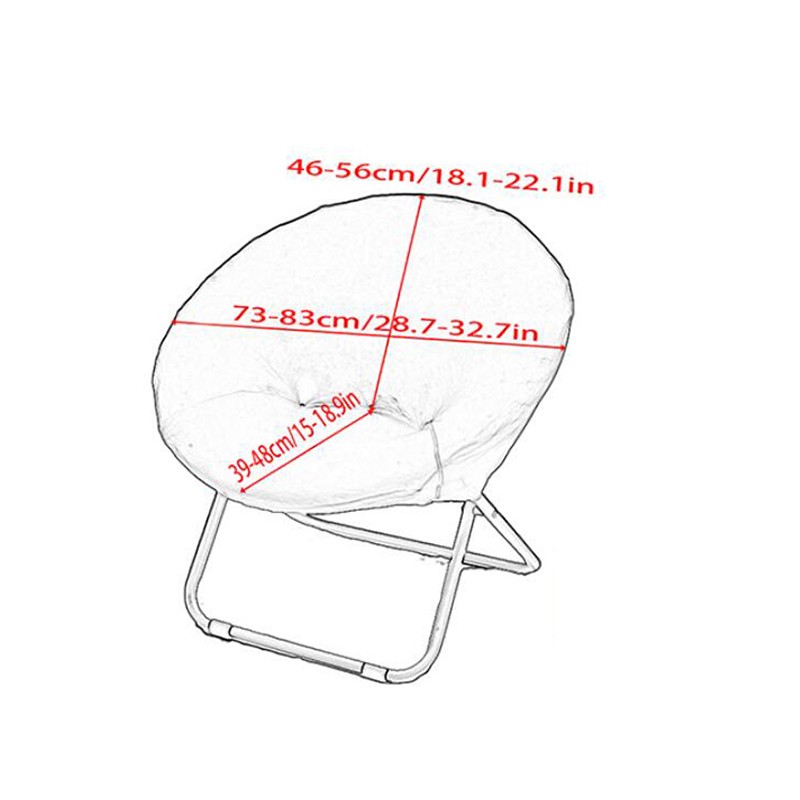 Solid Color Stretch Round Saucer Chair Cover Foldable Moon Chair Protector