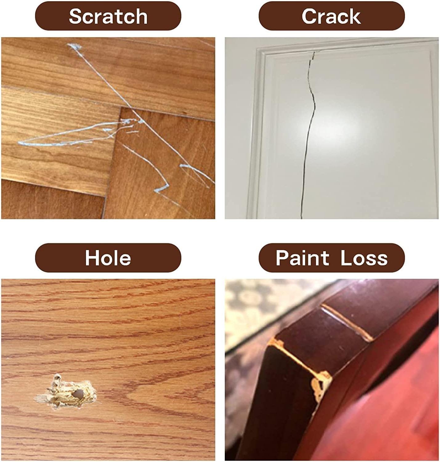 Wood Repair Kit Wood Touch up Paint Restore Any Wood Furniture Wood Stain, 12 Co