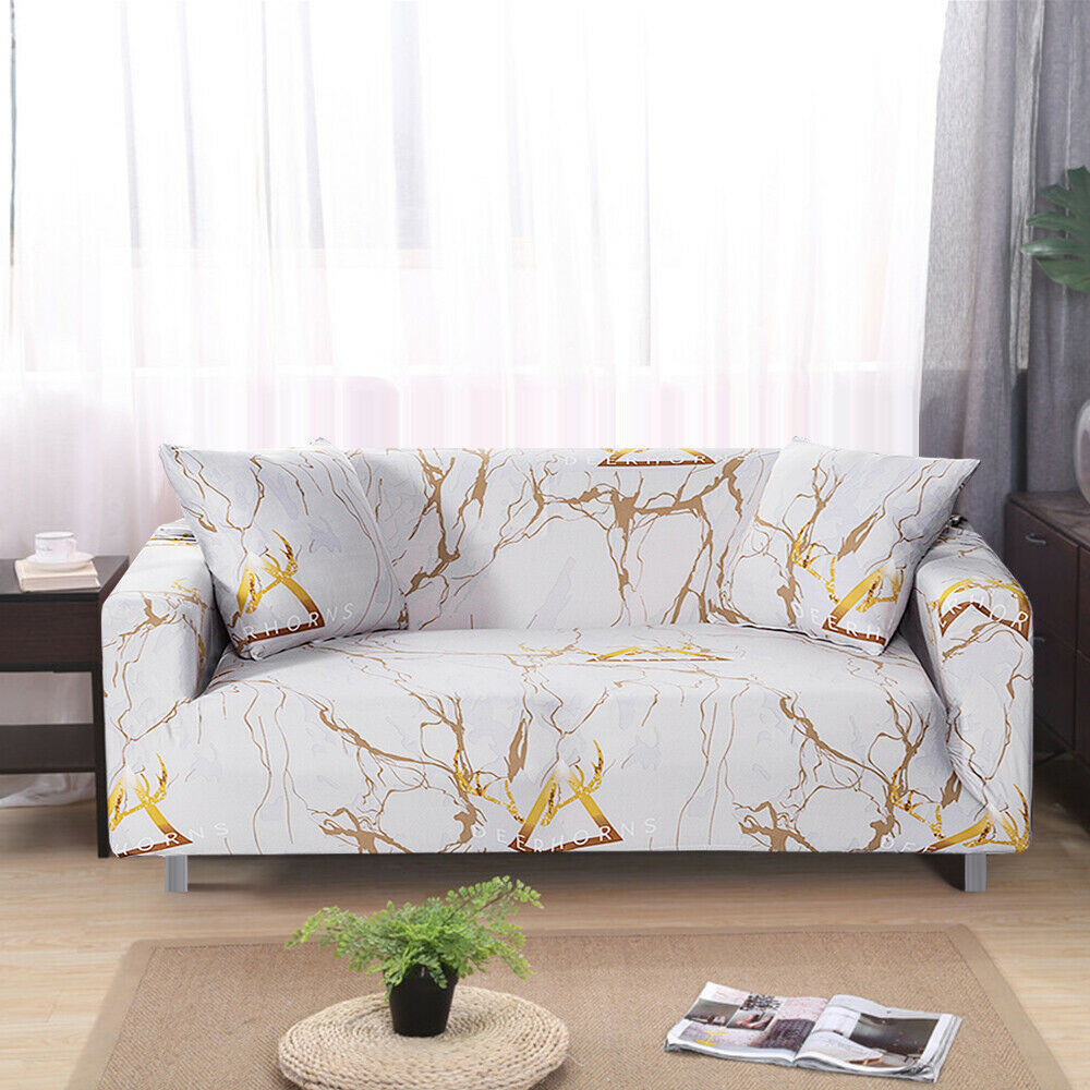 For 1/2/3/4 Seater Stretch Printed Sofa Covers Couch Protector Spandex Slipcover