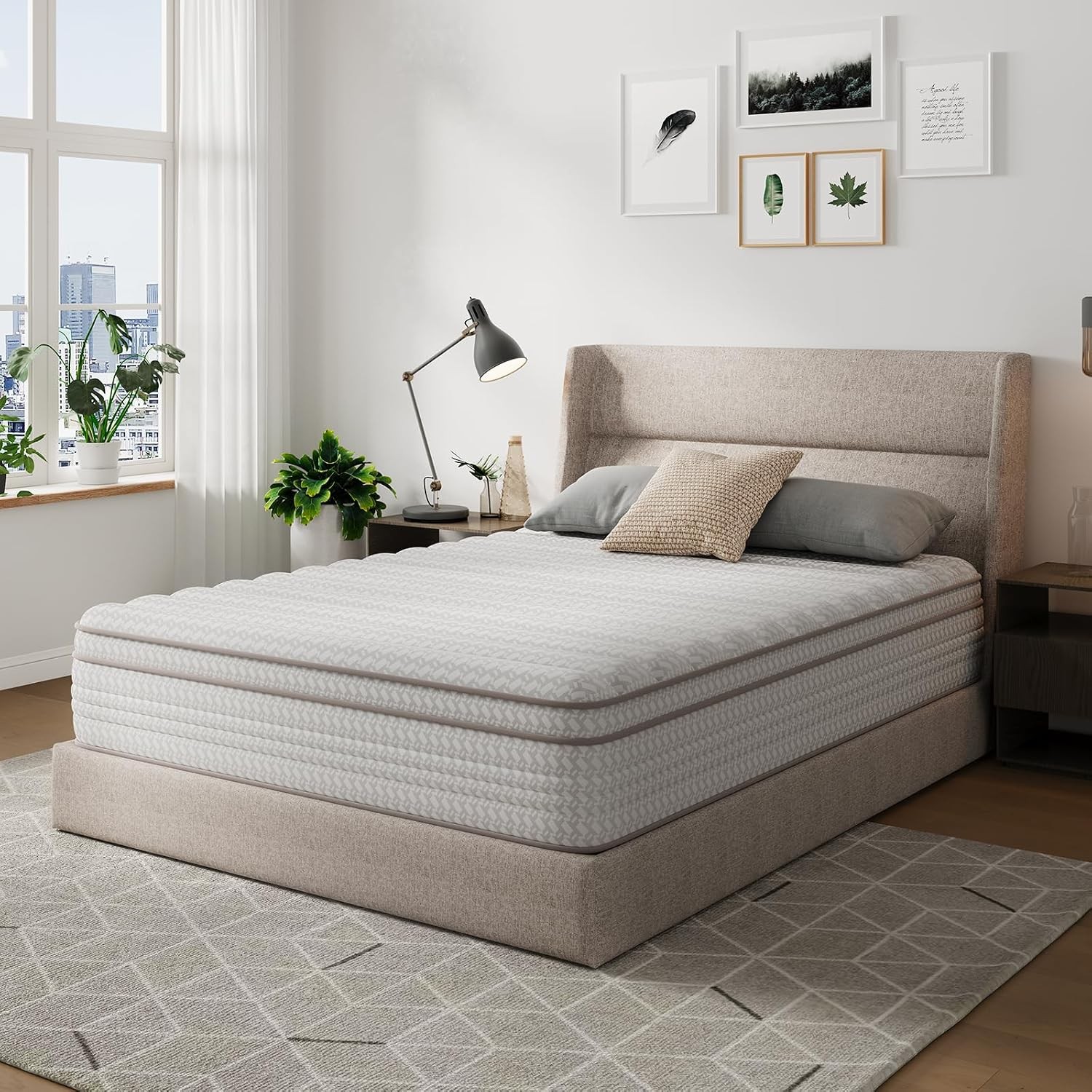 12 Inch King Size Mattress, Hypoallergenic & Back Pain Relief, Hybrid King