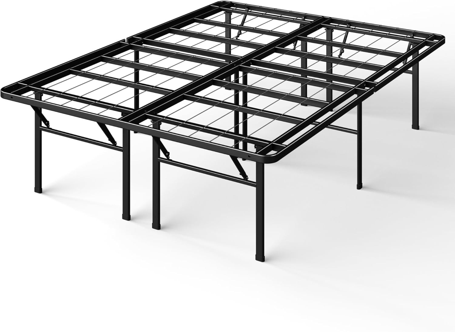 Heavy Duty 18″ Metal Platform Bed Frame – No Box Spring Needed, Queen Size