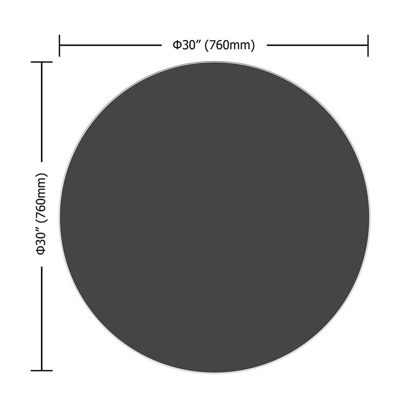 20″-36″Round Tempered Glass Table Top Black Glass 1/4″ Thick Round Polished Edge