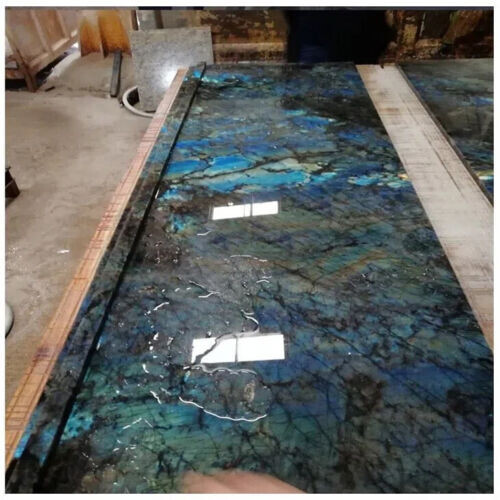 Labradorite Stone Dining & Kitchen Table Slab Handmade Rectangular Furniture