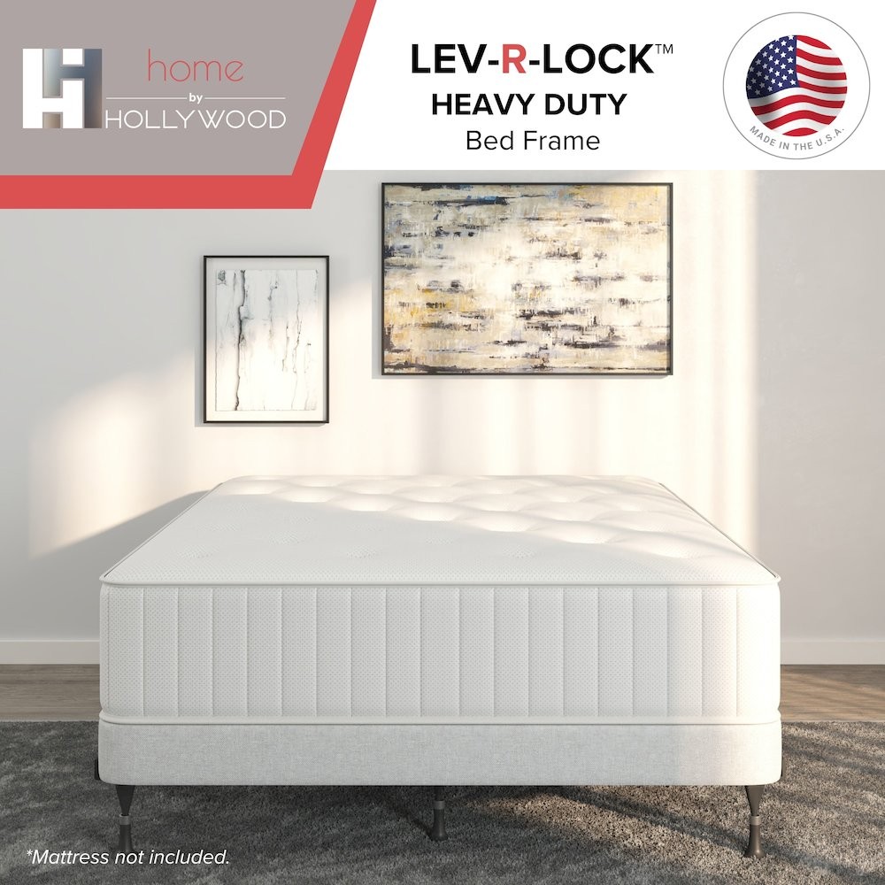 Lev-R-Lock -Bed Frame with Rollers -Twin/Full/Queen/California King/Eastern…
