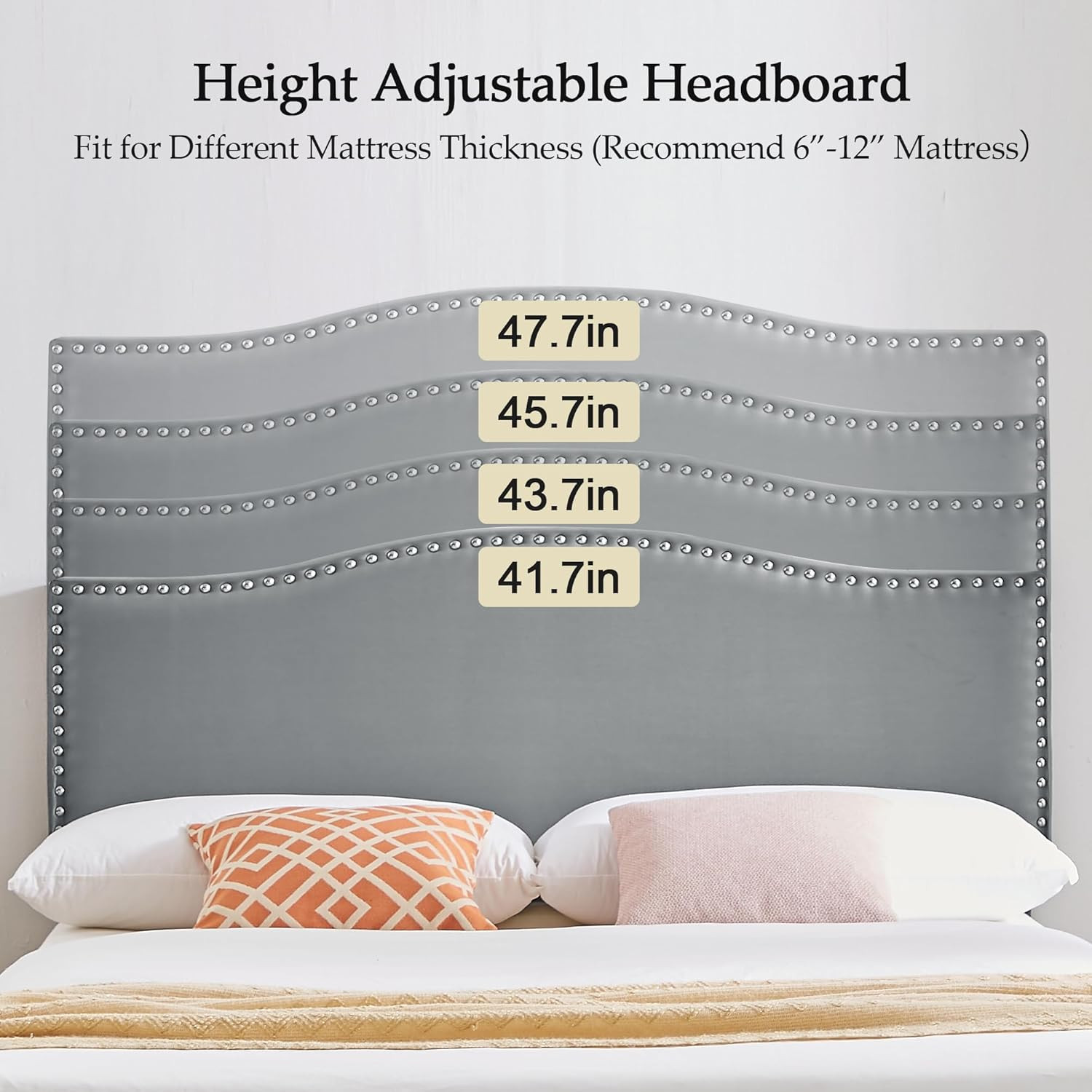 Adjustable Dark Grey Full Bed Frame with Heavy-Duty Support and Easy Assembly