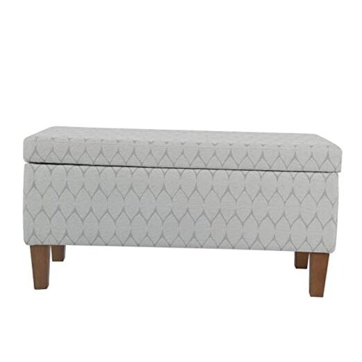 Textured Large Decorative Storage Bench, 36 x 16 x 18 inches Gray and Brown