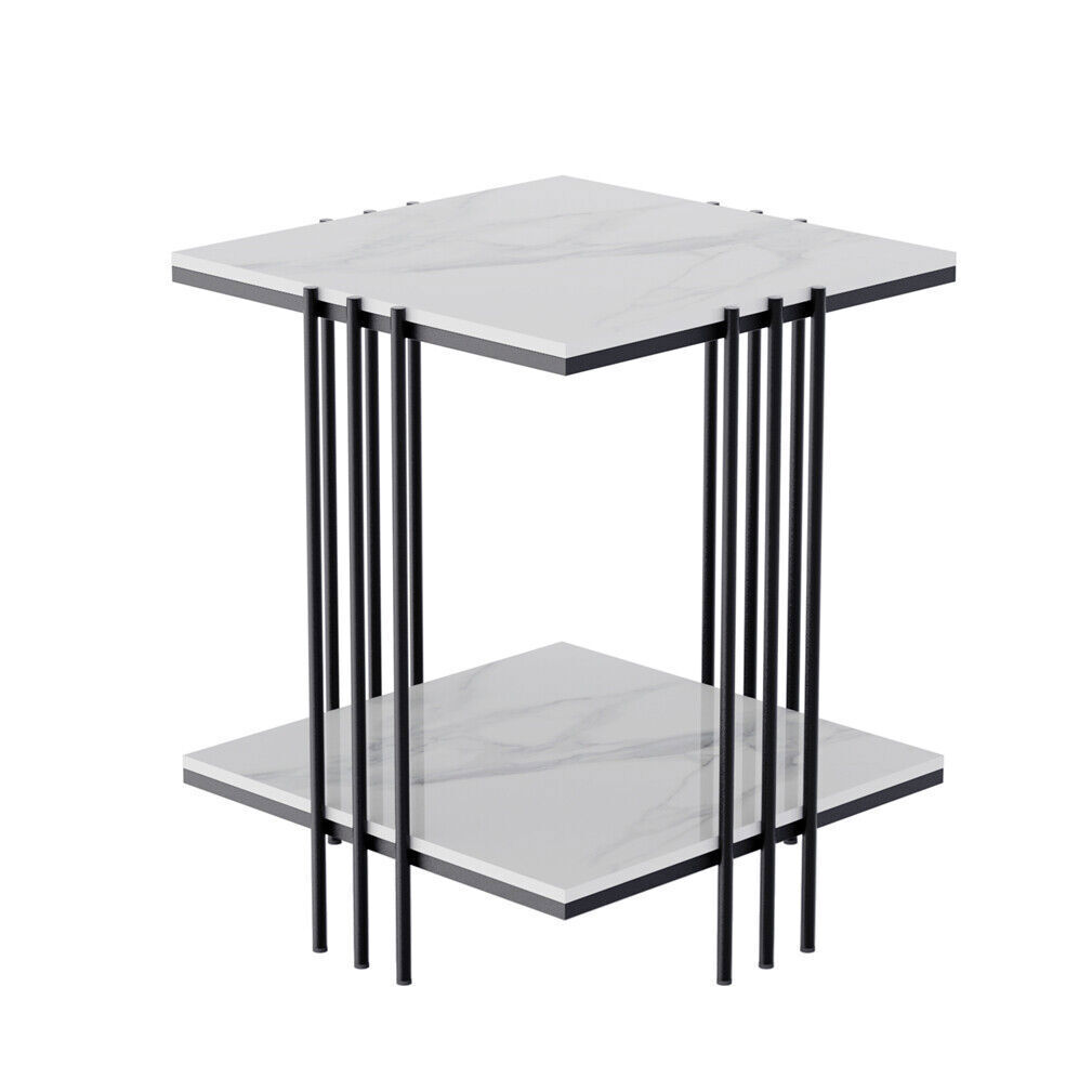 Thicken Sintered Stone End Table Elegant Square Bedside Stand Coffee Table Desk