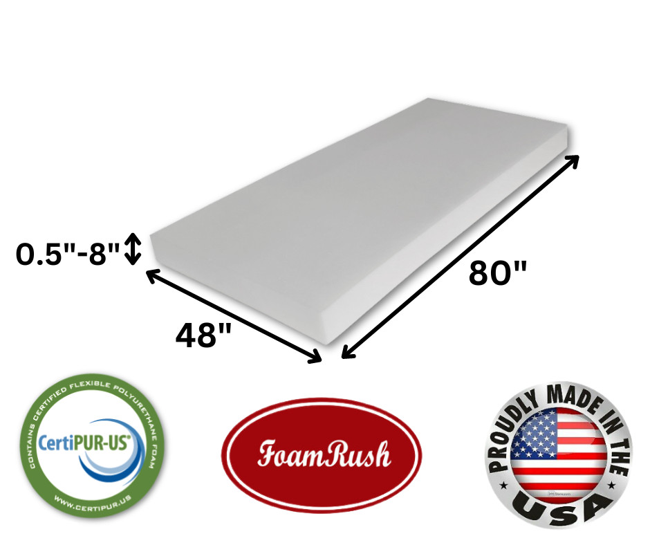 FoamRush (48″ x 80″) High Density Foam RV Mattress Replacement Medium Firm USA