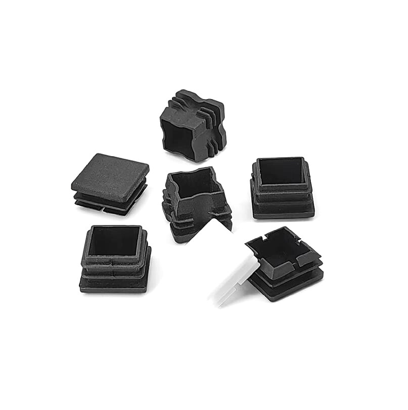 25mmx25mm Square Pipe Plug Rubber Soft Rubber Sleeve Table Chair Cover Foot Pads