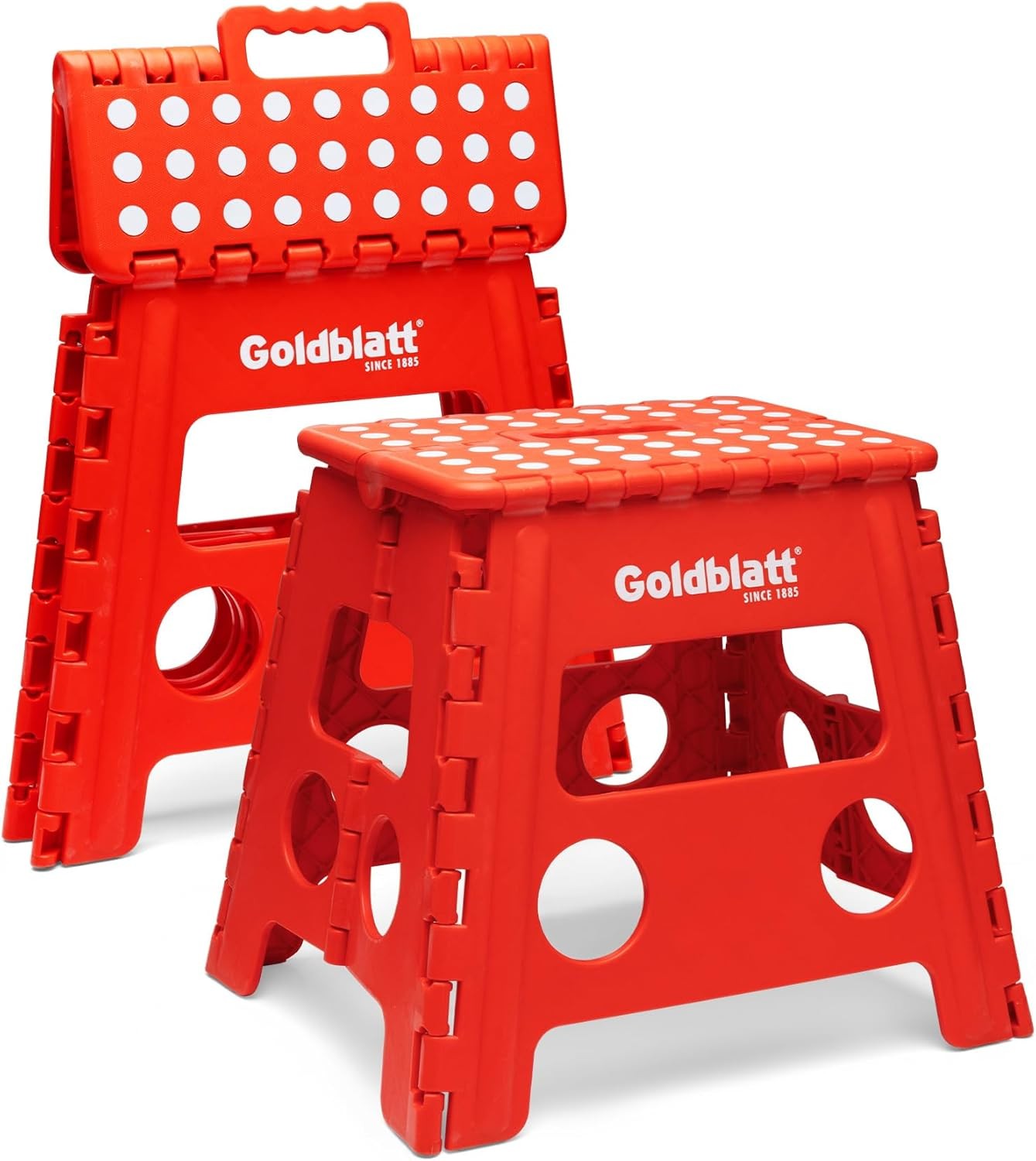 Goldblatt 2PC 12.5″ Folding Step Stool Heavy-Duty Plastic Portable Stool 300 lbs
