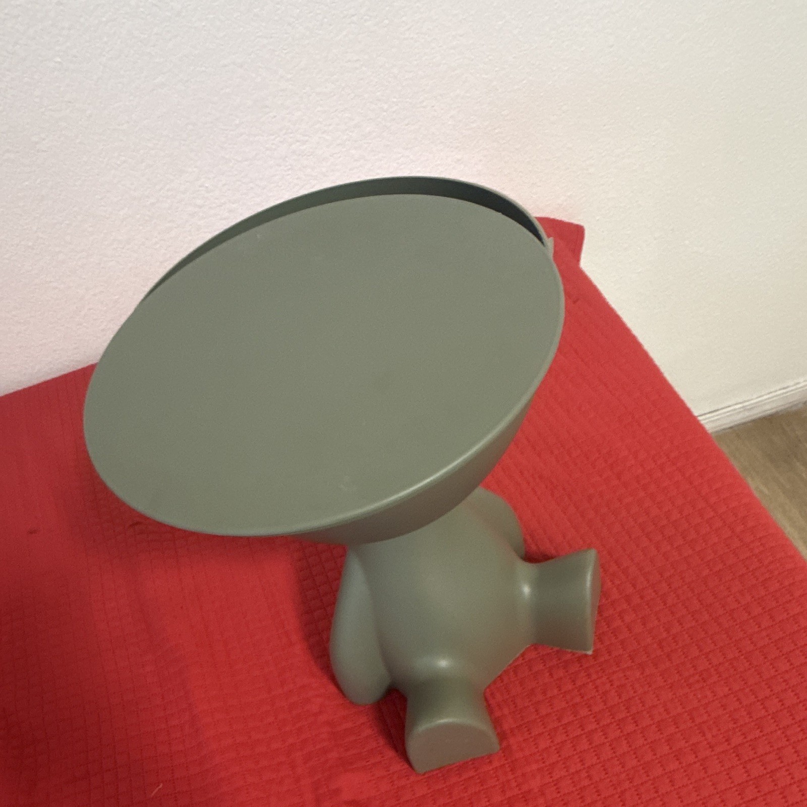 Gray Stool with Round Seat Top