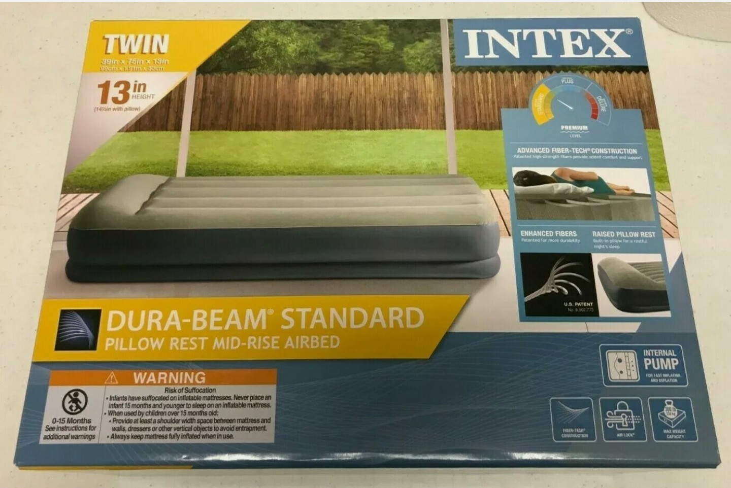 Intex Twin 13 Inch Dura Beam Standard Internal Pump Brand New!