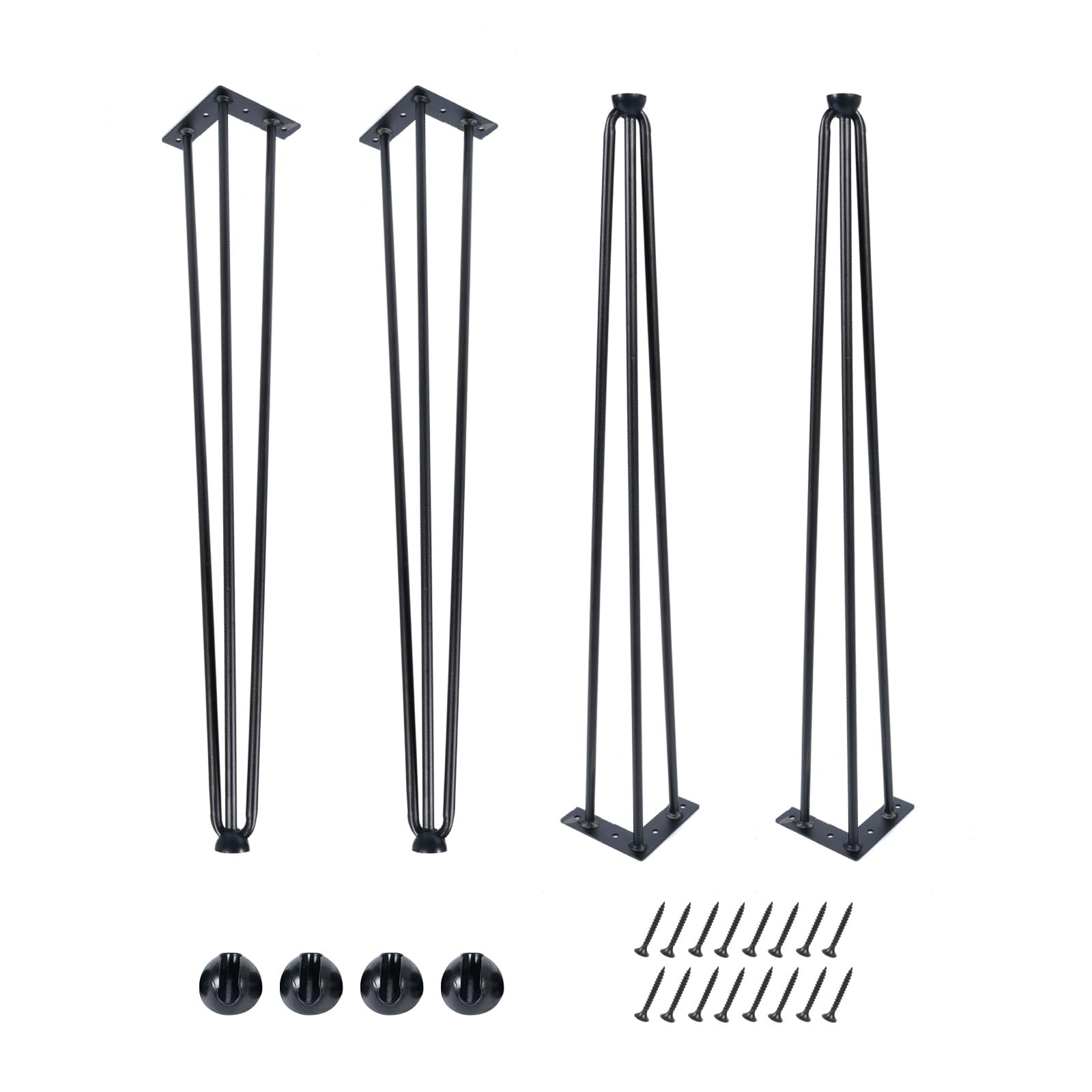 Hairpin Table Legs 16 Inch Black Heavy Duty Metal Desk Legs 900lbs 4 PCS