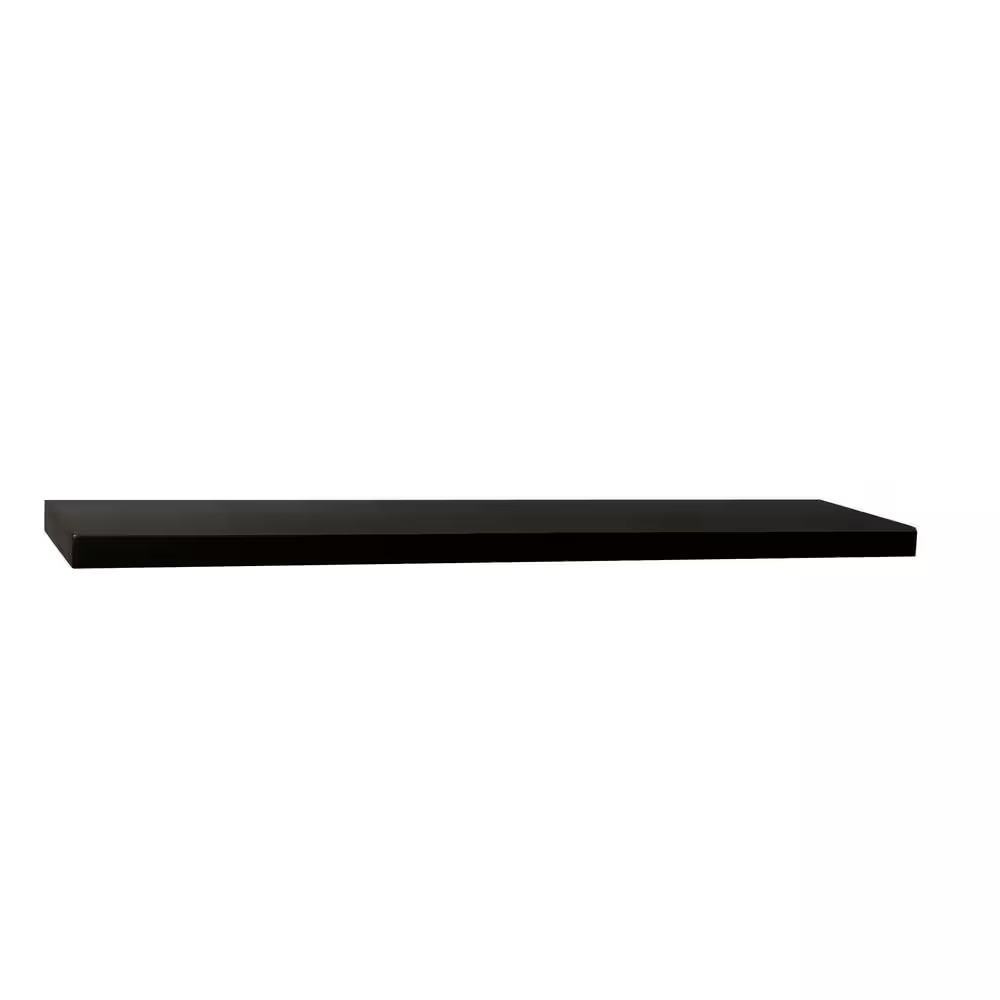 Slim Line 1-Piece 8 In. D X 18 In. L X 1-1/4 In. H MDF Black Floating Shelf Free