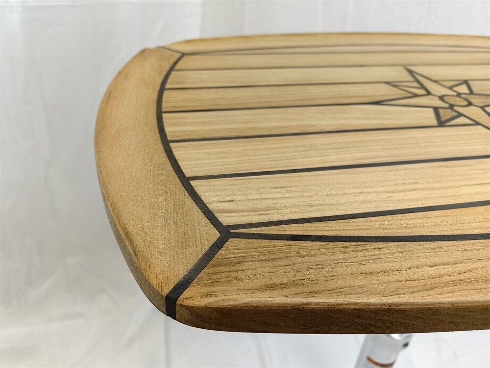 Boat Barrel Shape Teak Table Top ONLY 610mm x 940mm Marine Yacht Caravan-TY642