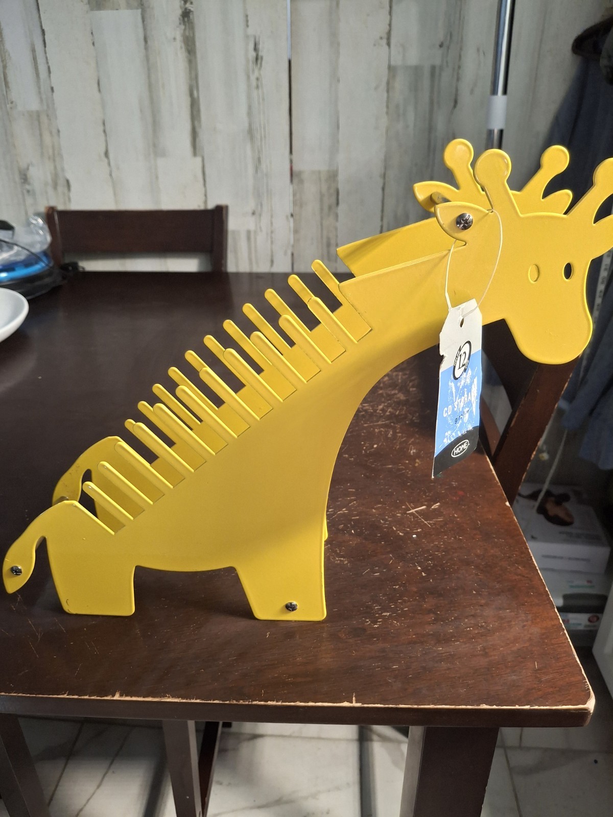 Vintage Yellow Giraffe CD Rack: Y2K Whimsical CD Holder, books, magazine, decor