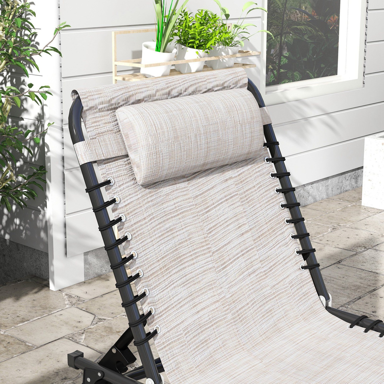 Chaise Lounge with Flexible Positioning Ideal for Patio and Beach