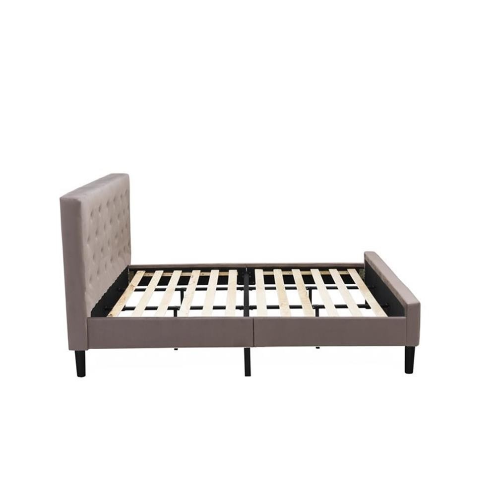 East West Furniture Nolan 2-Piece Wood King Bedroom Set in Brown/Burgundy