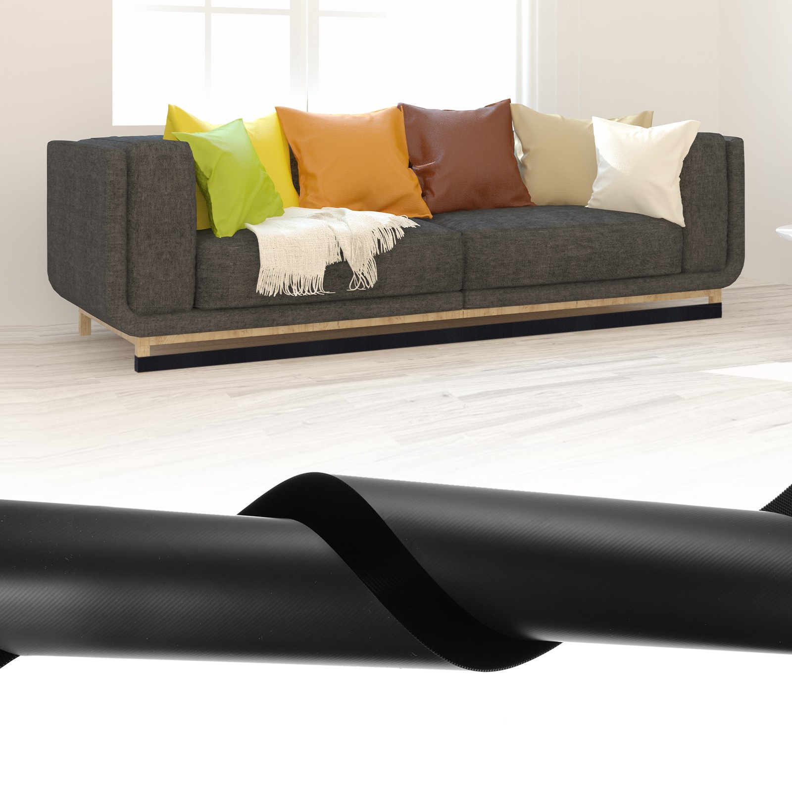 7 Feet x 6 Inch Under Couch Blocker, Nylon Under Furniture Blocker