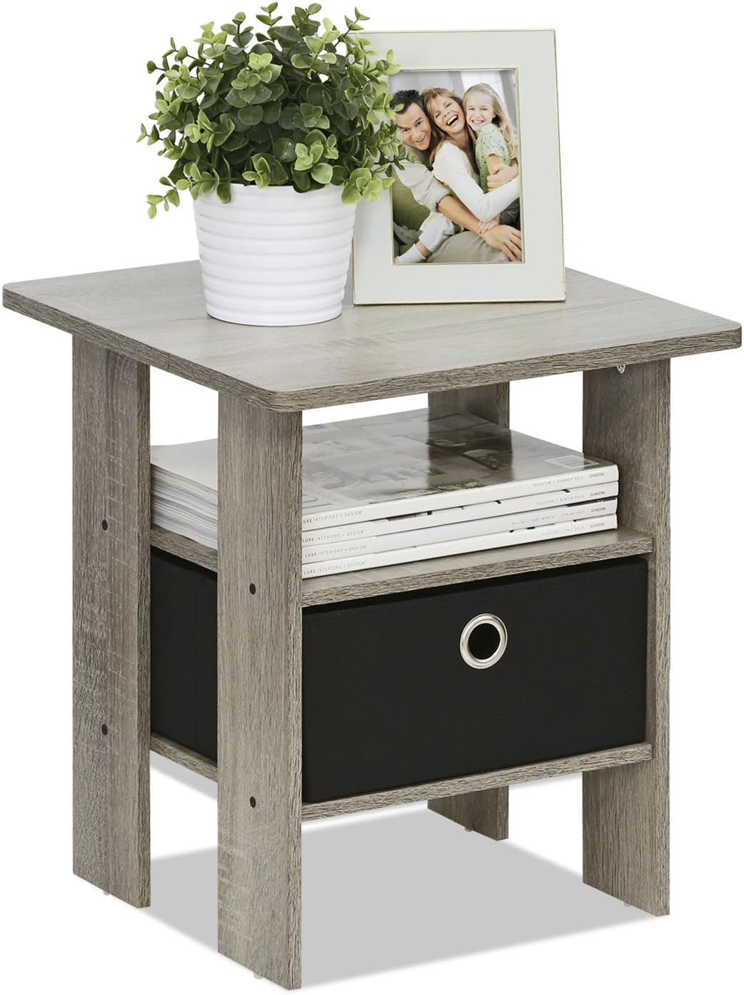 Andrey End Table / Side Table / Night Stand / Bedside Table with Bin Drawer