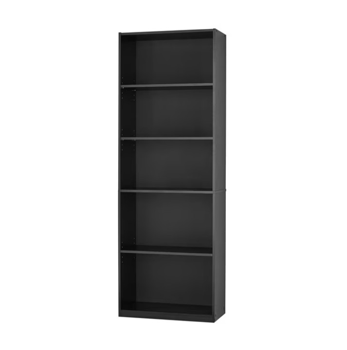 Mainstays 5-Shelf Bookcase with Adjustable Shelves, True Black Oak