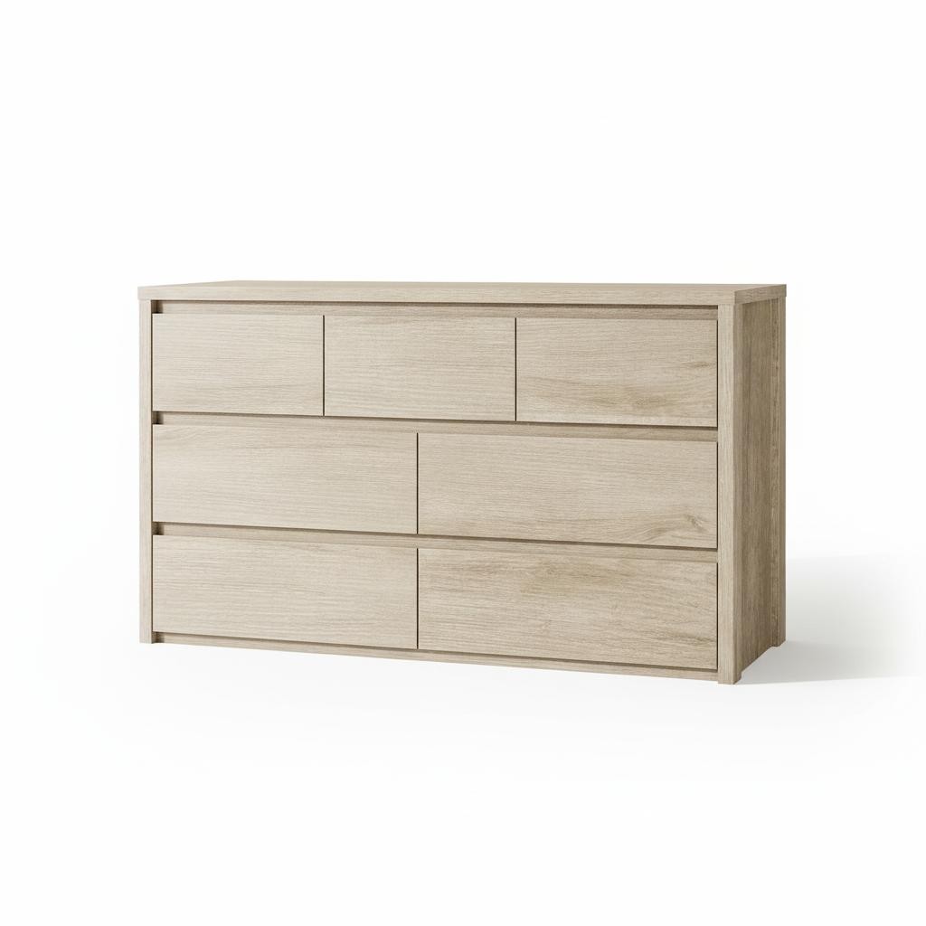 7 Drawers Dresser for Bedroom, Wide Wood Storage Cabinet Entryway Dresser Modern