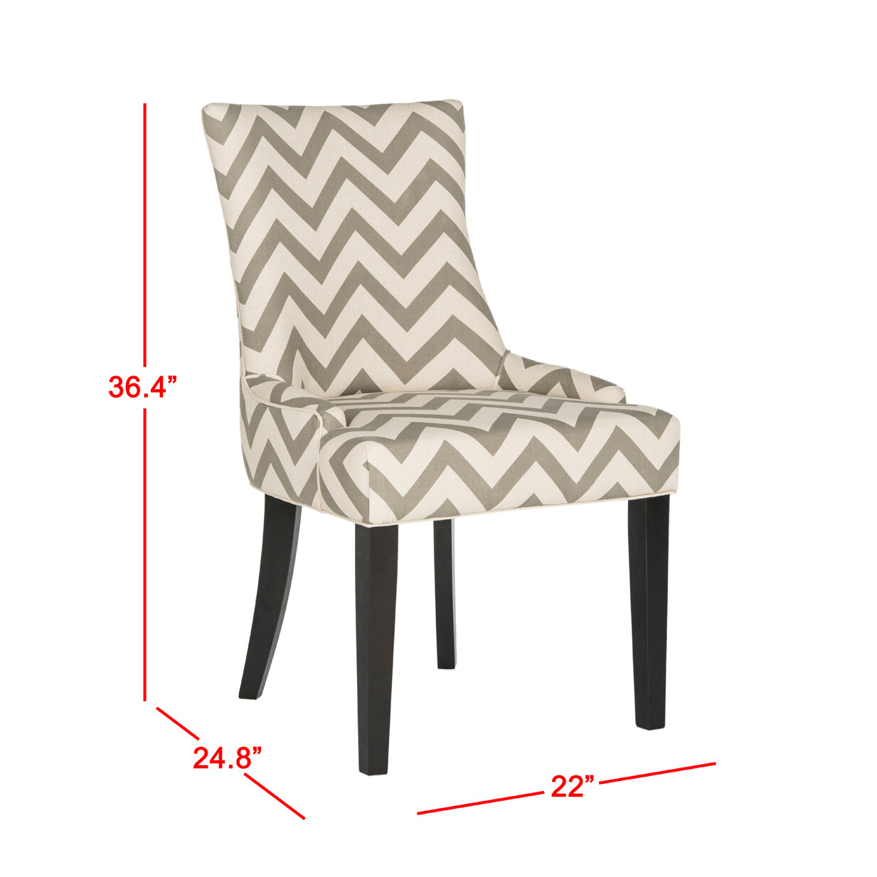 SAFAVIEH Lester 19”H Chevron Dining Chair Set of 2 | Grey / White |