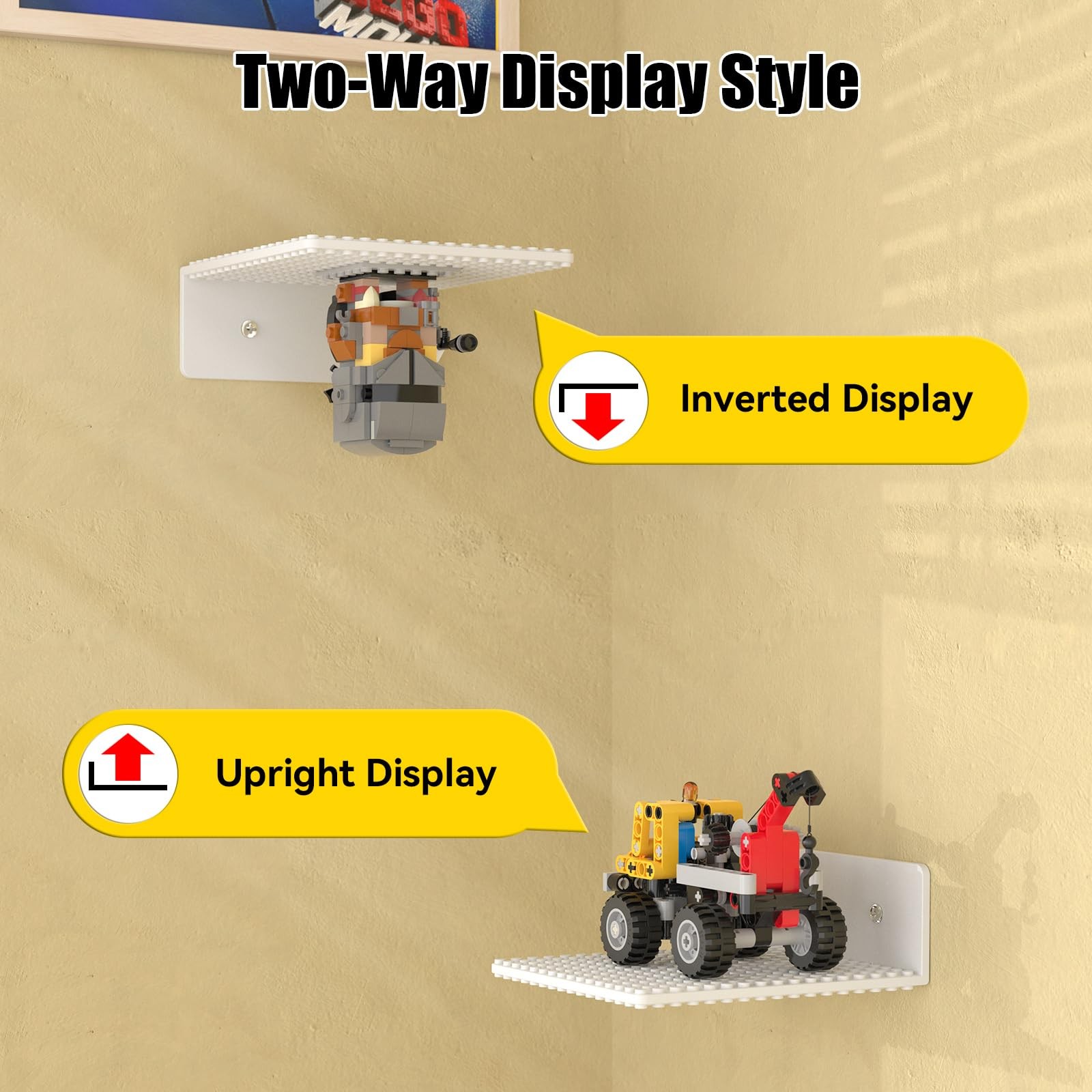 12-Pack Floating Shelves for Wall with Lego Building Bricks, 5×5.5inch Dual‑S…