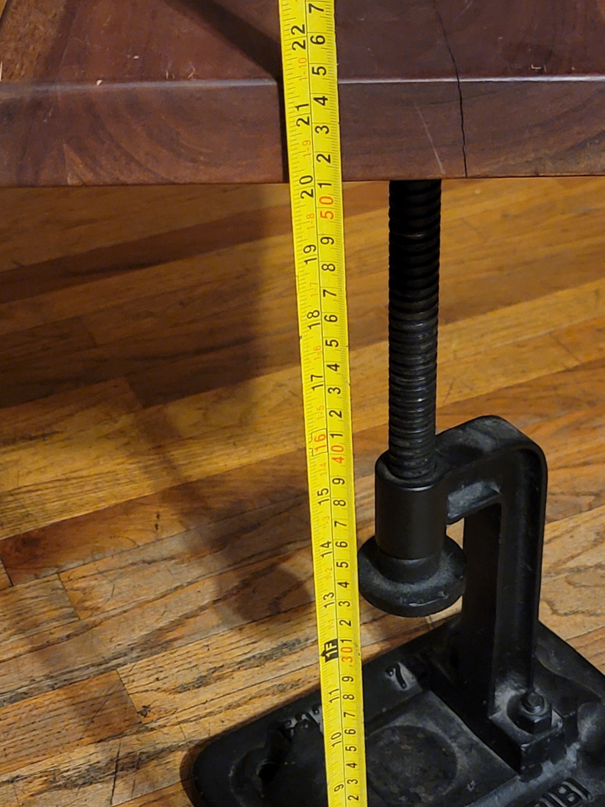 Restoration Hardware “Style” Metal Industrial Adjustable Cast Iron End Table New
