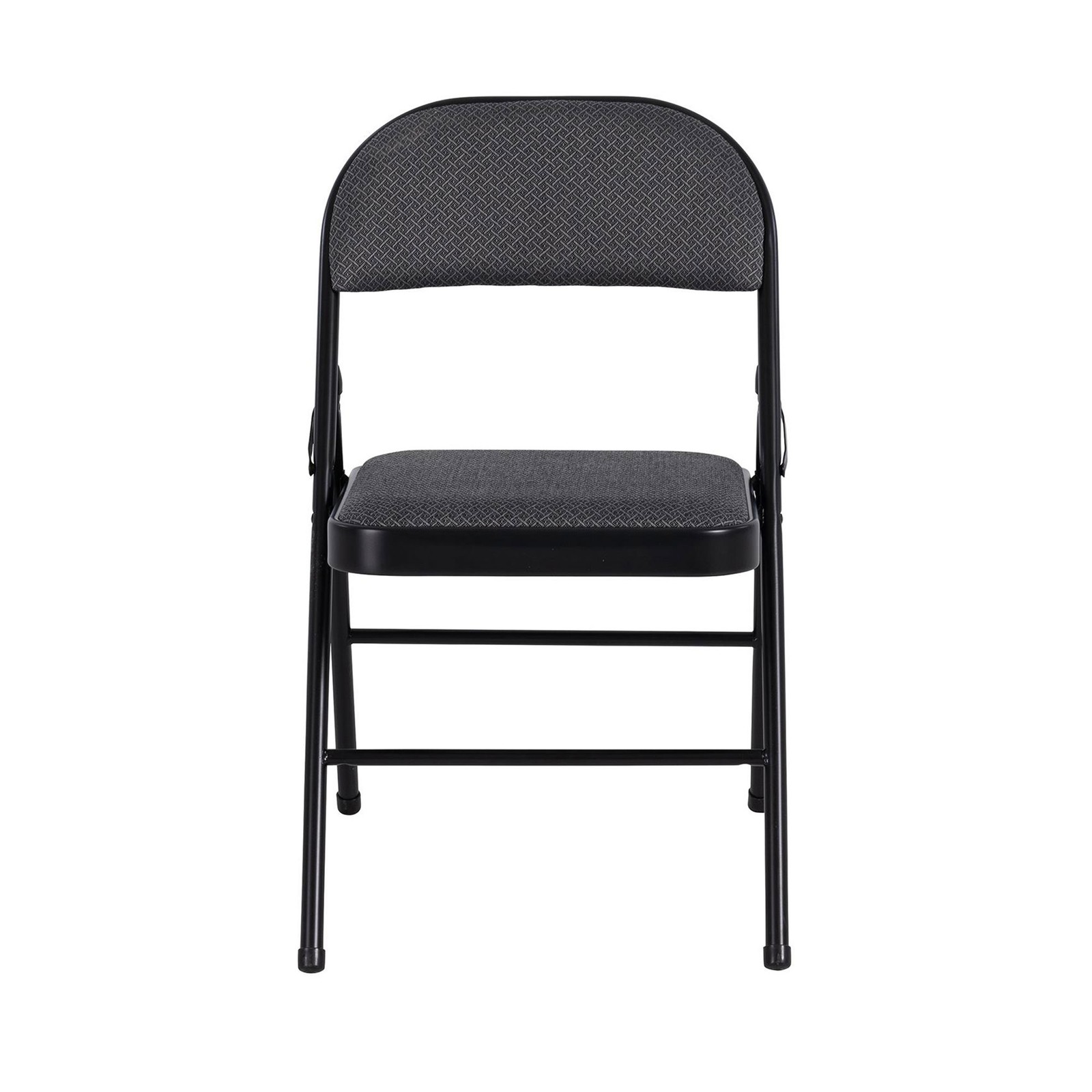 Peakform Folding Vinyl Padded Chair with Comfortable Seat Cushion, 4 Pack, Black