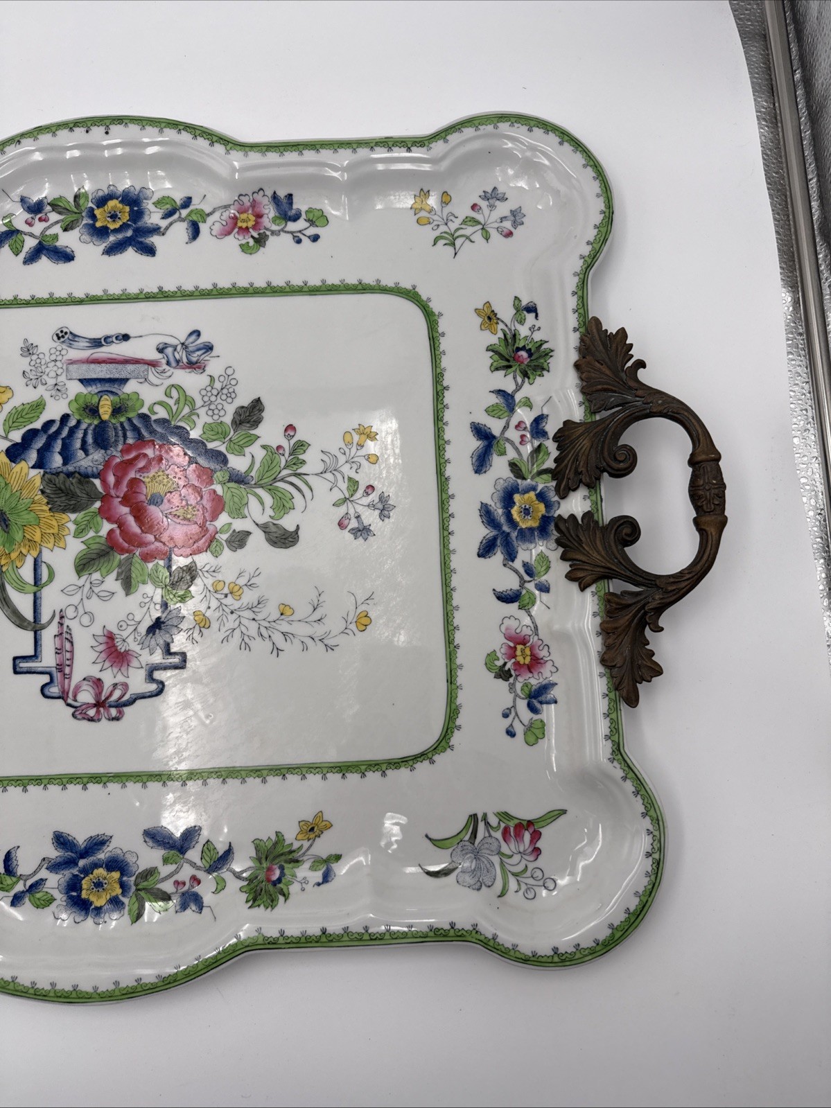 Vintage Chinese HUA RONG TANG ZHI table porcelain Flower Top Colorful