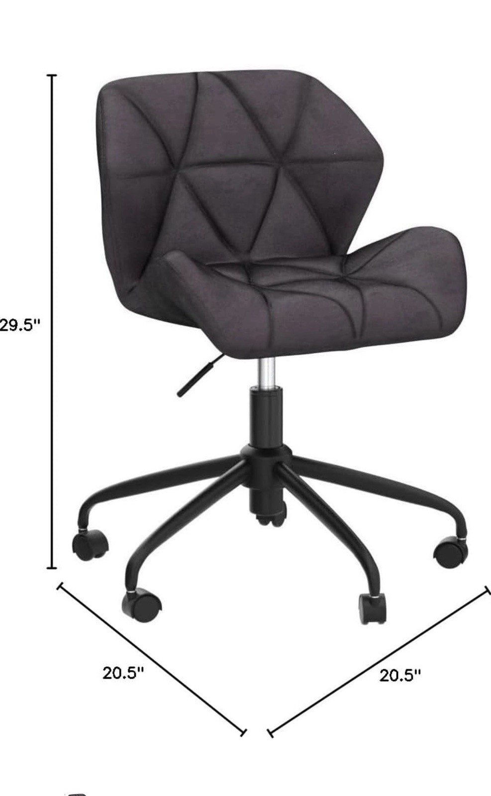 Roundhill Furniture Eldon Diamond Tufted Adjustable Swivel Office Chair, Gray