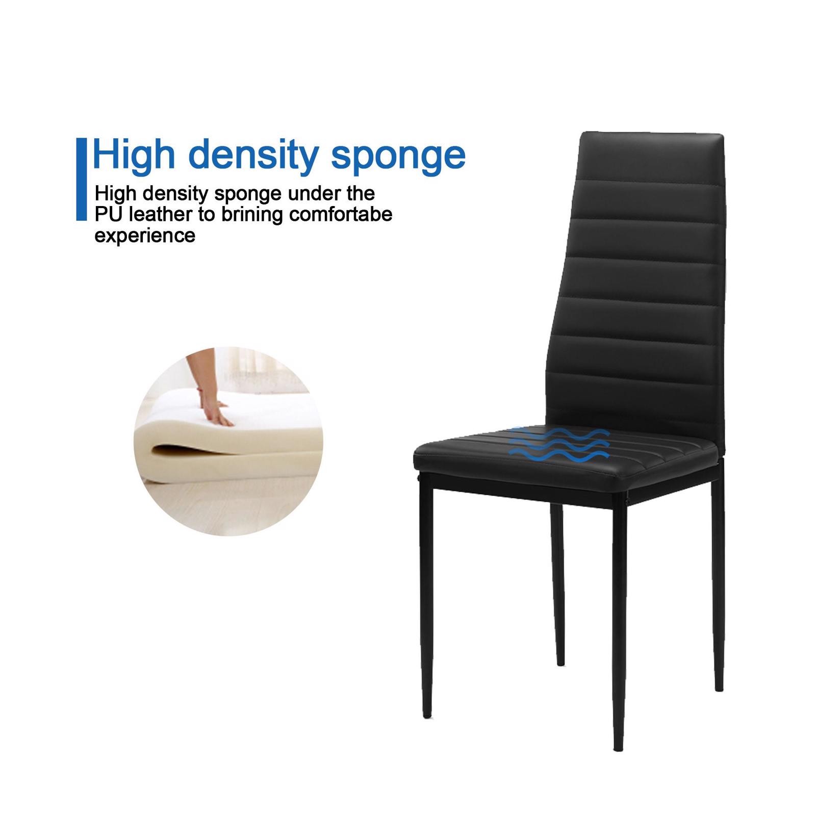Set of 4 Dining Chairs Upholstered PU Leather Accent Chair Modern Elegant
