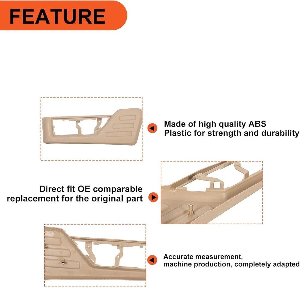Tan Front Driver Seat Cushion Panel Trim Compatible with 2008-2010 Ford F250 F35