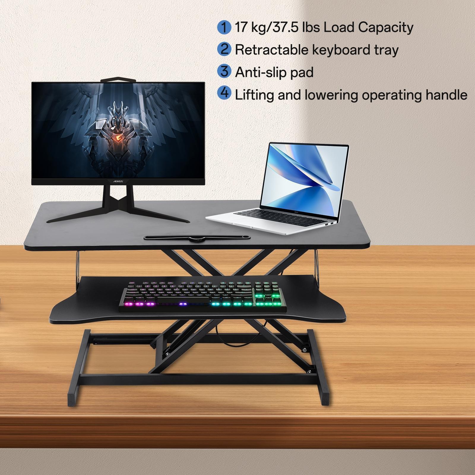 Standing Desk Coverter Stand Up Desk Adjustable Desk 37 inches Riser Home Office