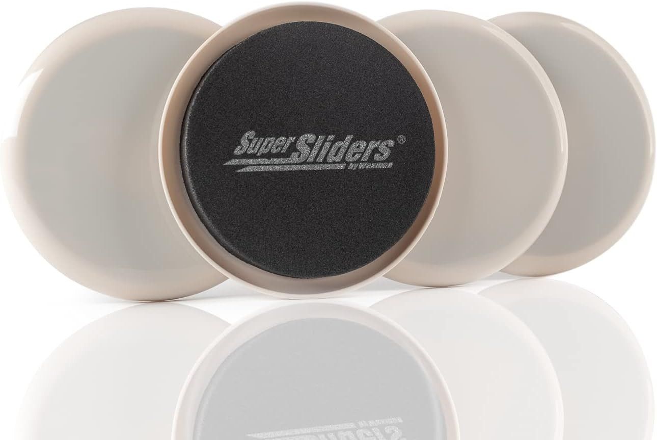 Super Sliders 3 1/2″ round Reusable Furniture Sliders for Carpet Easily Move Med