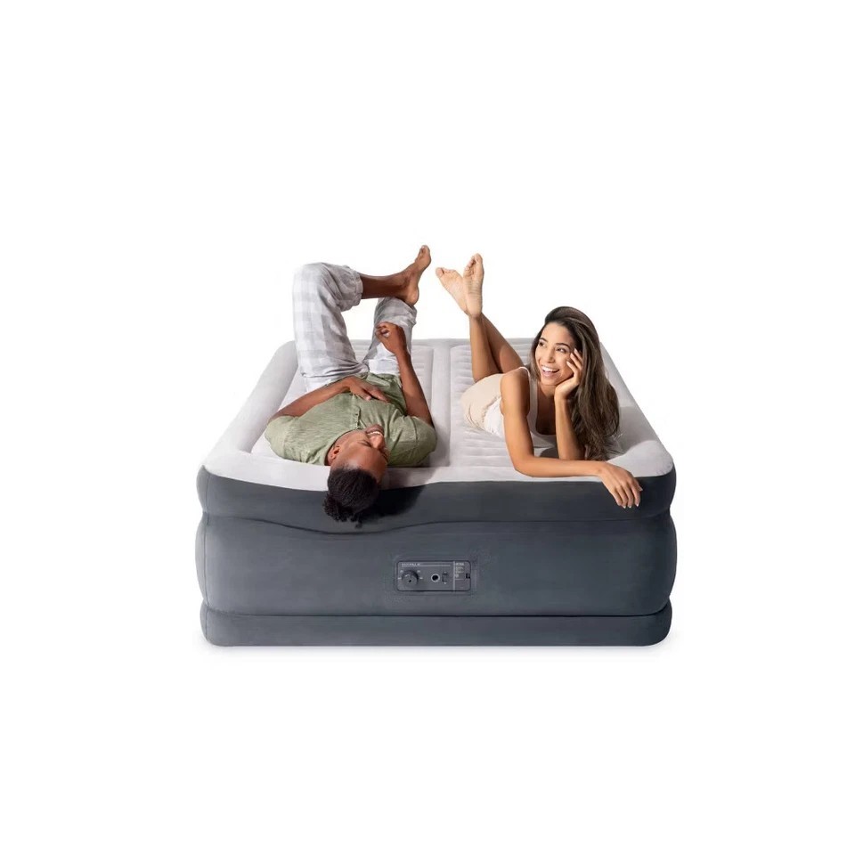 Intex 22″ Queen Zone Control Dura Beam Deluxe Durable Air Mattress Built-in pump