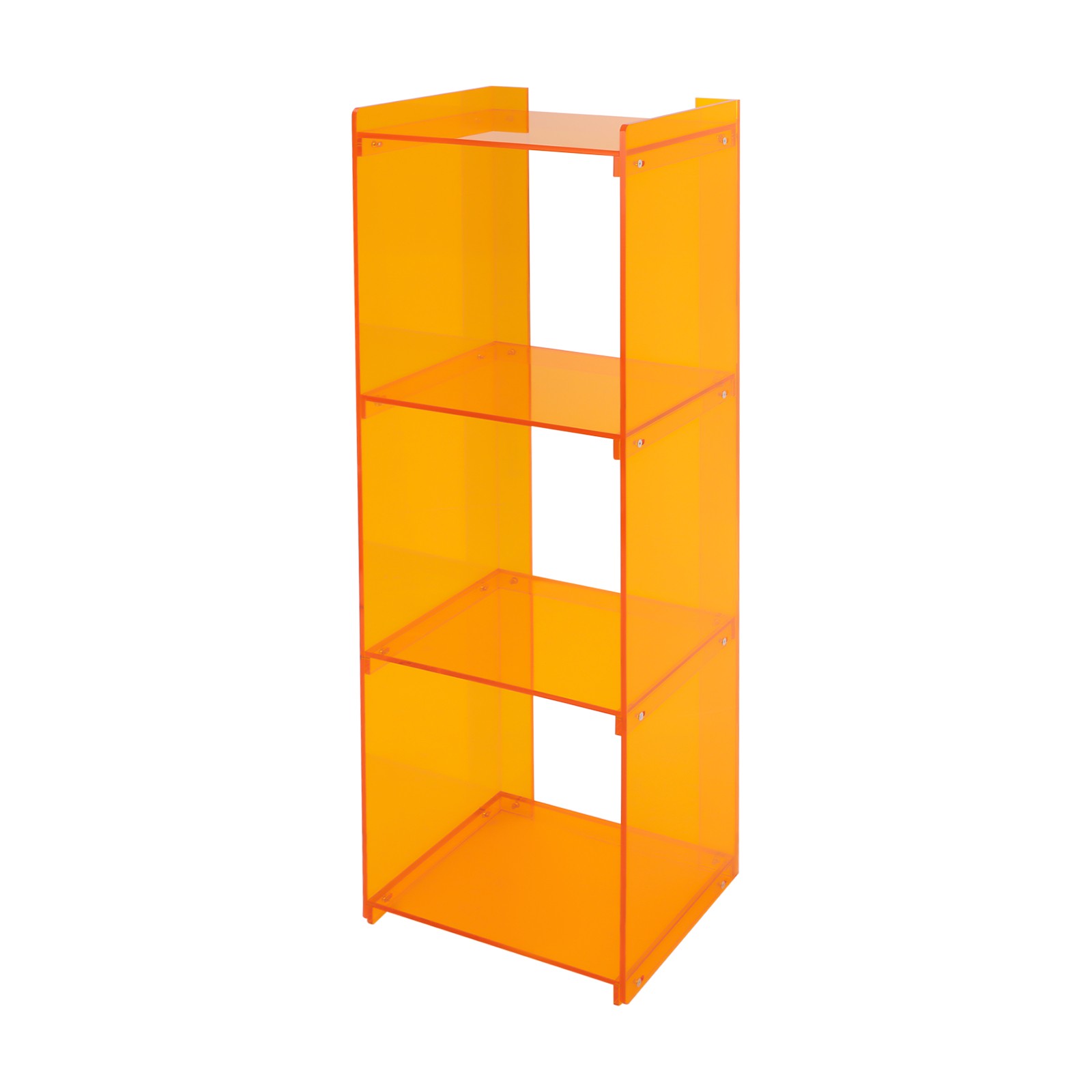 Orange Acrylic Storage Bookcase, Standing Display Bookshelf 43.3*13.8*11.8in