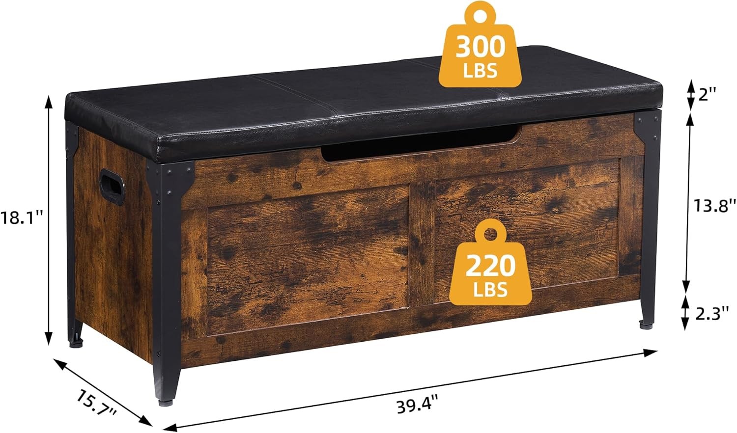 Multi-Functional Storage Chest w/ Cushion Seat – 300lb Capacity Shoe Bench Trunk
