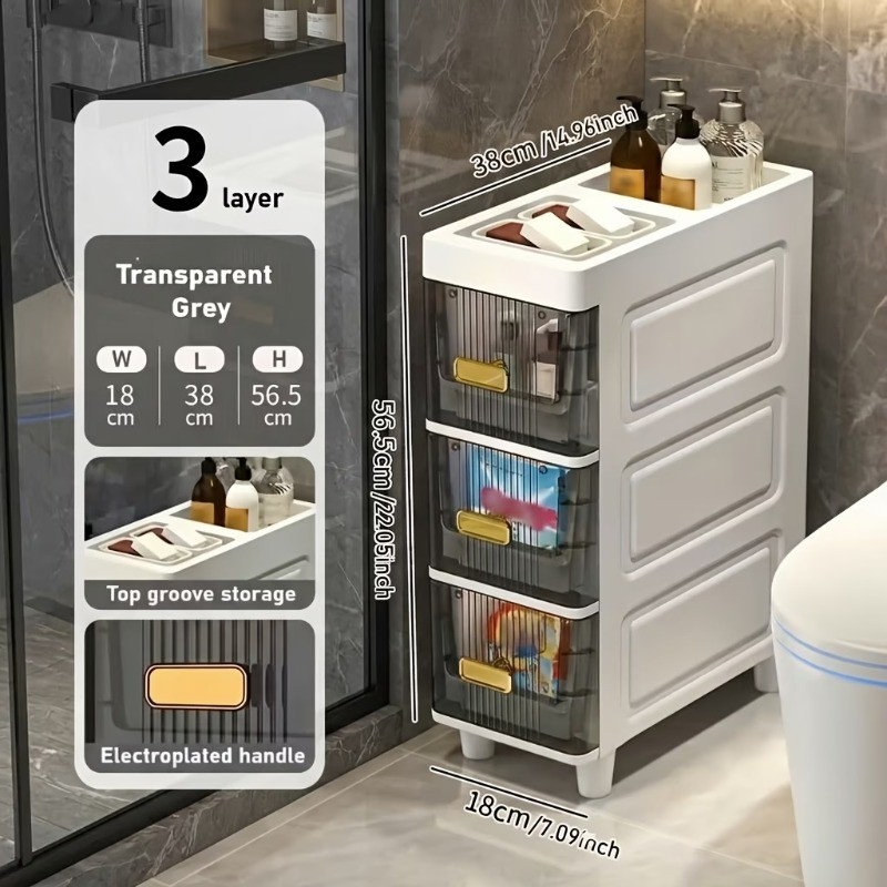 Slim Storage Cabinet With Drawers Plastic Bathroom Organizer Slim Tower On Wheel