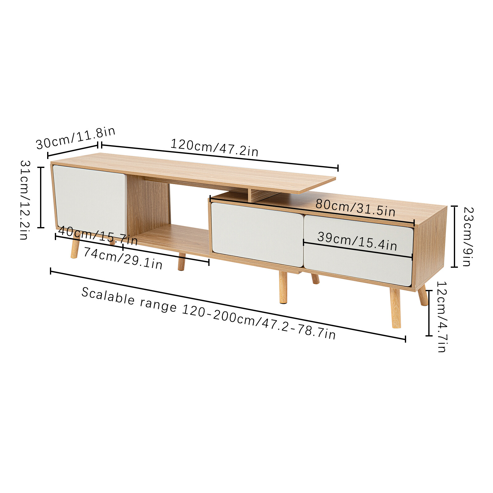 TV Stand Entertainment Center Media Console For TVs With Storage Cabinets Shelve