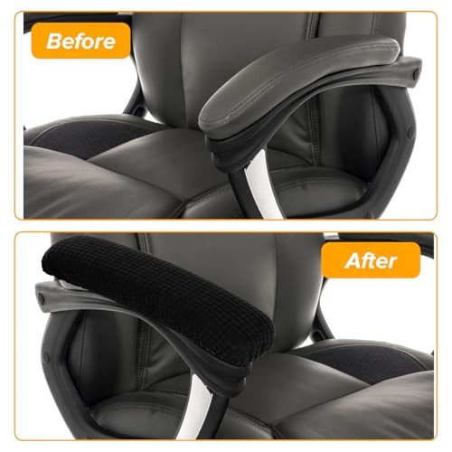 2PCS Office Chair Arm Covers Polyester Removable Machine Washable Pad Elastic 11