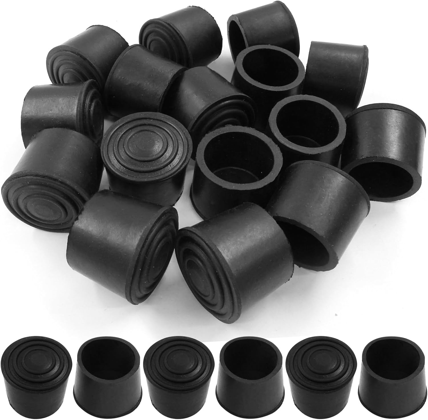 Round PVC Rubber Furniture Covers, 30mm / 1-1/8 Inches Table Chair Leg Tip Prote